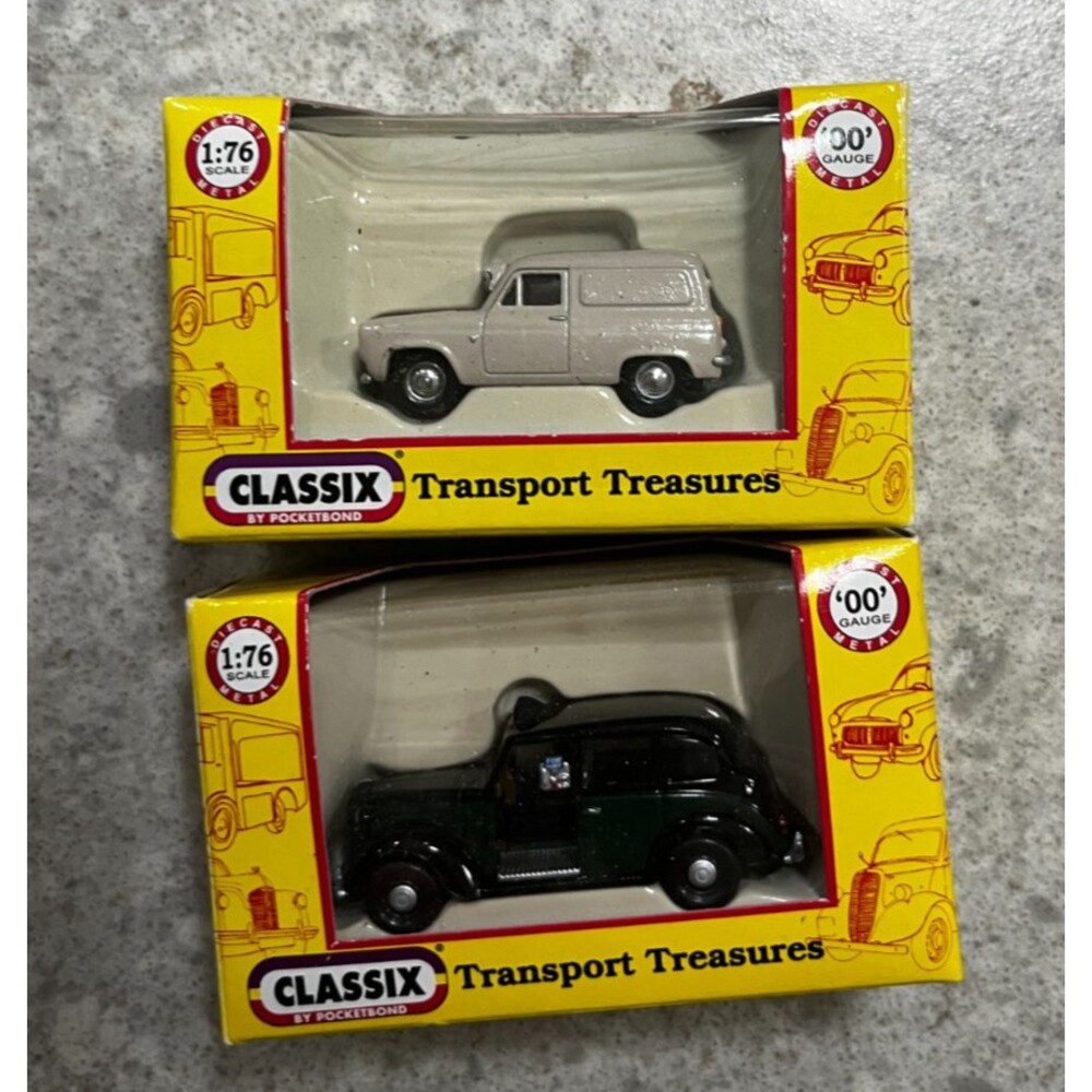 Classix Transport Treasures 1:76 FX3 London Taxi & Thames Van Ford beige NEW